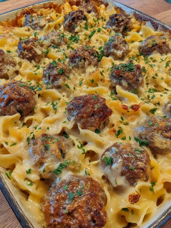 Swedish Meatball Noodle Bake