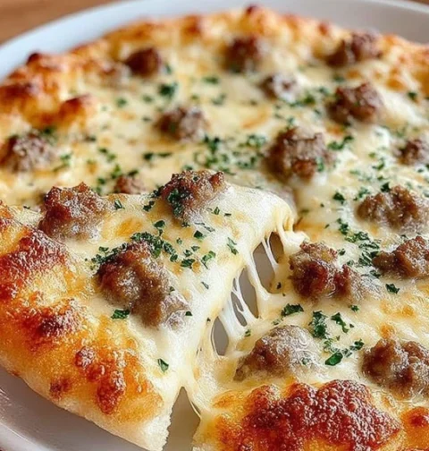Biscuits Sausage Gravy Pizza Recipe Homemade Breakfast Pizza With Gravy Best Sausage Gravy Pizza Near Me Make-ahead Breakf...