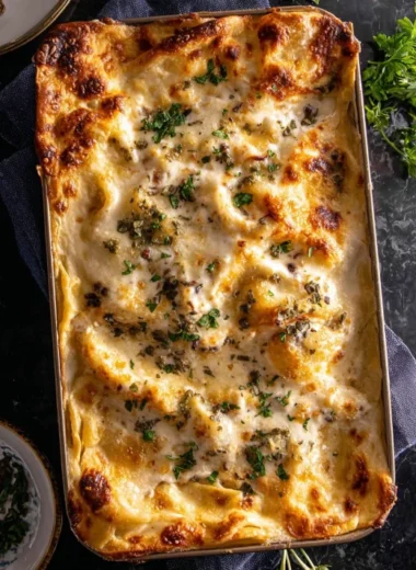 Brown Butter Pesto Spinach Souffle Lasagna