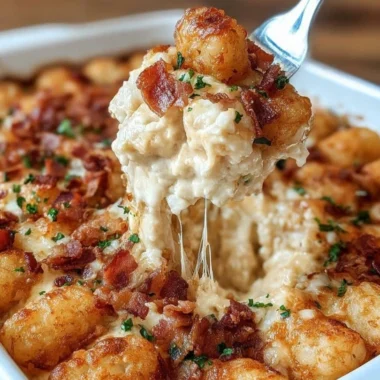Chicken Bacon Ranch Tater Tot Casserole