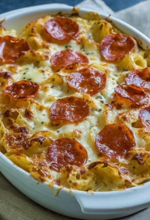 Country-style White Pizza Casserole Recipe Easy White Pizza Casserole Bake Homemade Country-style Pizza Casserole White Pi...