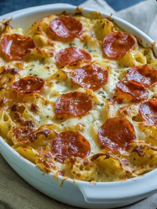 Country-style White Pizza Casserole Recipe Easy White Pizza Casserole Bake Homemade Country-style Pizza Casserole White Pi...