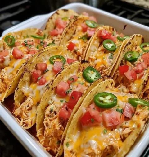 Easy Baked Chicken Taco Recipe Homemade Oven Baked Chicken Tacos Healthy Baked Chicken Tacos For Dinner Quick Prep Baked C...