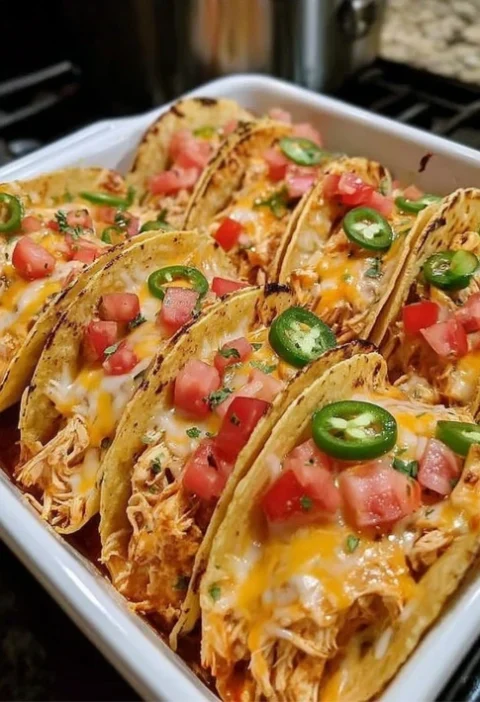 Easy Baked Chicken Taco Recipe Homemade Oven Baked Chicken Tacos Healthy Baked Chicken Tacos For Dinner Quick Prep Baked C...