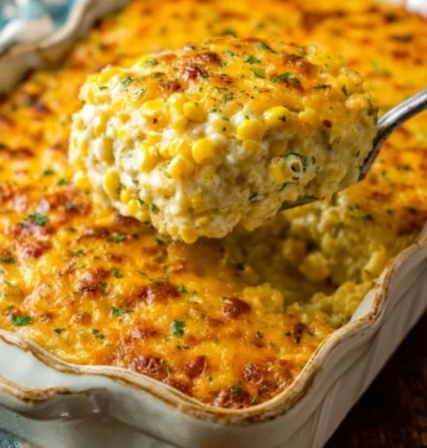 Easy Cheesy Ranch Corn Casserole Recipe Southern 4-ingredient Corn Bake Quick Ranch Corn Casserole Dish Low Ingredient Che...