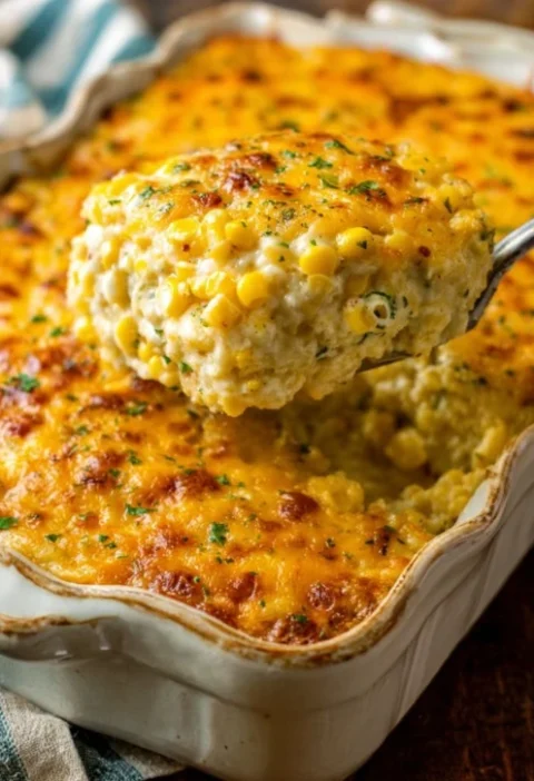 Easy Cheesy Ranch Corn Casserole Recipe Southern 4-ingredient Corn Bake Quick Ranch Corn Casserole Dish Low Ingredient Che...
