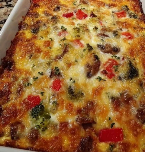 Easy Christmas Morning Breakfast Casserole Make-ahead Christmas Breakfast Casserole Recipe Best Christmas Casserole For Br...