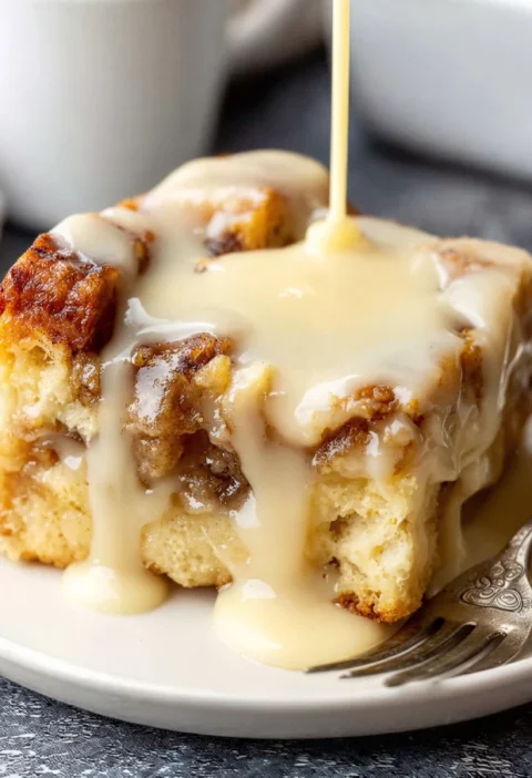 Easy Classic Bread Pudding Recipe Best Vanilla Sauce For Bread Pudding Homemade Bread Pudding With Vanilla Sauce Simple Wa...