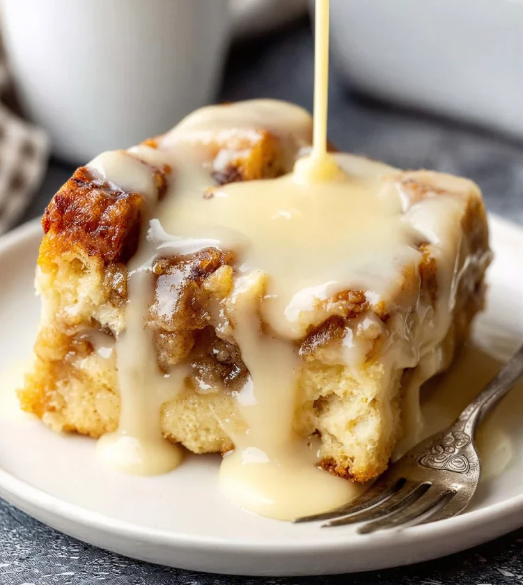 Easy Classic Bread Pudding Recipe Best Vanilla Sauce For Bread Pudding Homemade Bread Pudding With Vanilla Sauce Simple Wa...