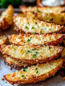 Baked Garlic Parmesan Potato Wedges