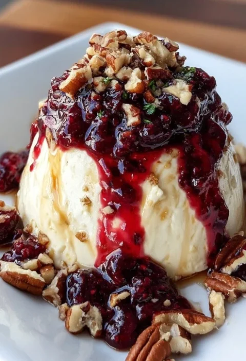 Grandmas Festive Cranberry Pecan Cheese Ball