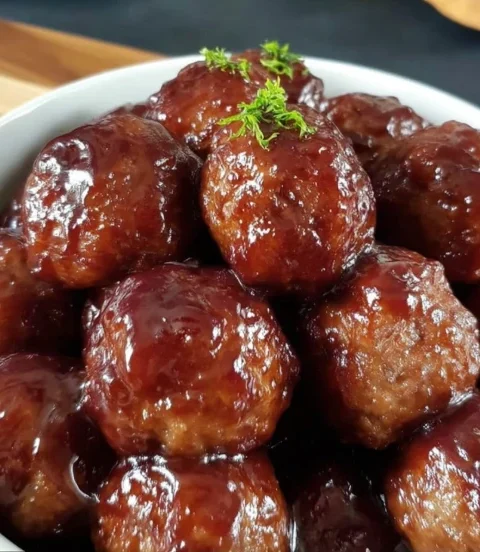Grandmas Sweet Savory Turkey Teriyaki Meatballs