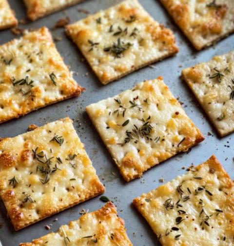 Herbinfused Keto Cheese Crackers