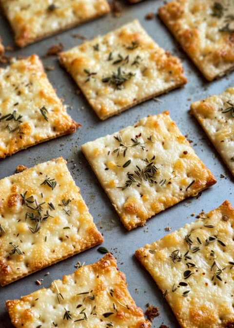 Herbinfused Keto Cheese Crackers
