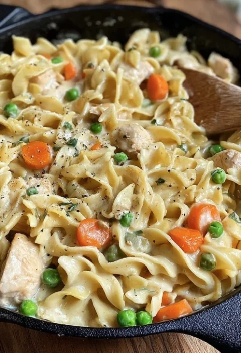 Homestead Chicken Pot Pie Skillet Recipe Easy Chicken Pot Pie Noodle Skillet Best Noodle Skillet Chicken Pot Pie Homemade ...