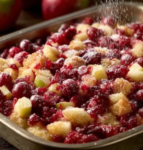 Nana’s Cranberry Apple Casserole Recipe Best Cranberry Apple Holiday Casserole Homemade Cranberry Apple Casserole Festiv...