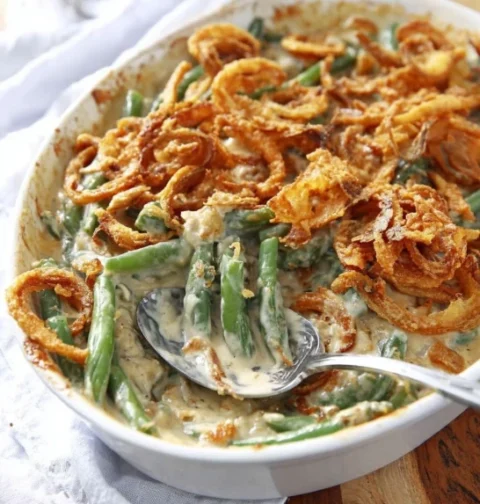 Nana's Secret Green Bean Casserole Recipe Best Green Bean Casserole For Family Gatherings Easy Homemade Green Bean Cassero...