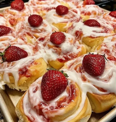 Nana's Strawberry Cream Cheese Rolls Recipe Homemade Sweet Strawberry Cream Cheese Rolls Nana's Cream Cheese Rolls With St...