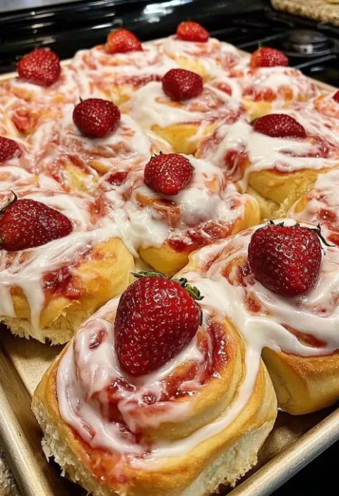 Nana's Strawberry Cream Cheese Rolls Recipe Homemade Sweet Strawberry Cream Cheese Rolls Nana's Cream Cheese Rolls With St...