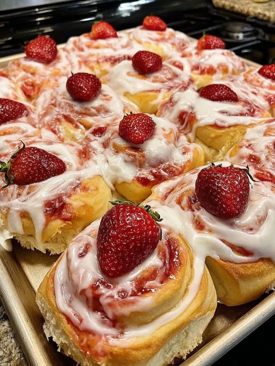 Nana's Strawberry Cream Cheese Rolls Recipe Homemade Sweet Strawberry Cream Cheese Rolls Nana's Cream Cheese Rolls With St...