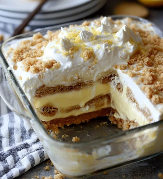 No-Bake Lemon Eclair Cake