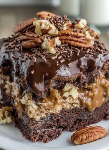 Oldfashioned Family German Chocolate Poke Cake