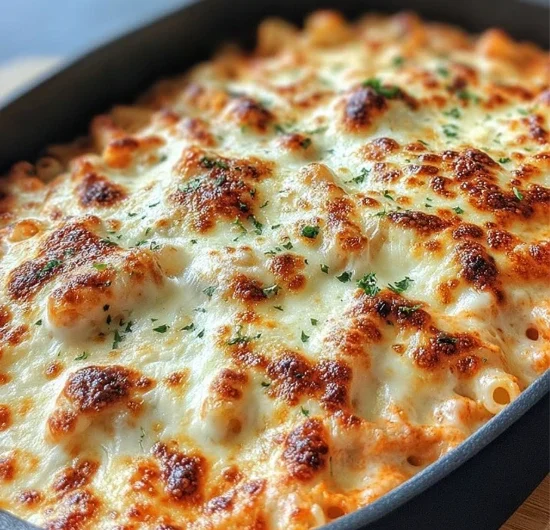 One Pot Chicken Parmesan Mac Cheese