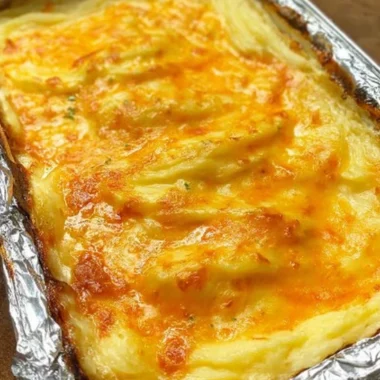 Oven Baked Cheesy Mashed Potatoes