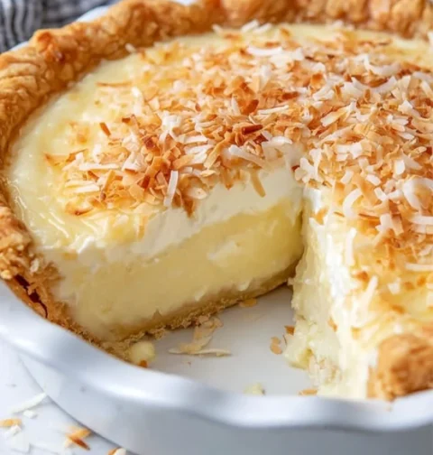 Retro Bakery Coconut Magic Custard Pie
