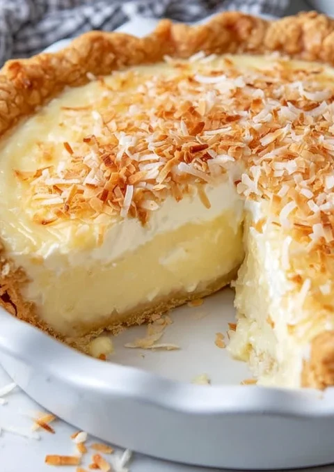 Retro Bakery Coconut Magic Custard Pie