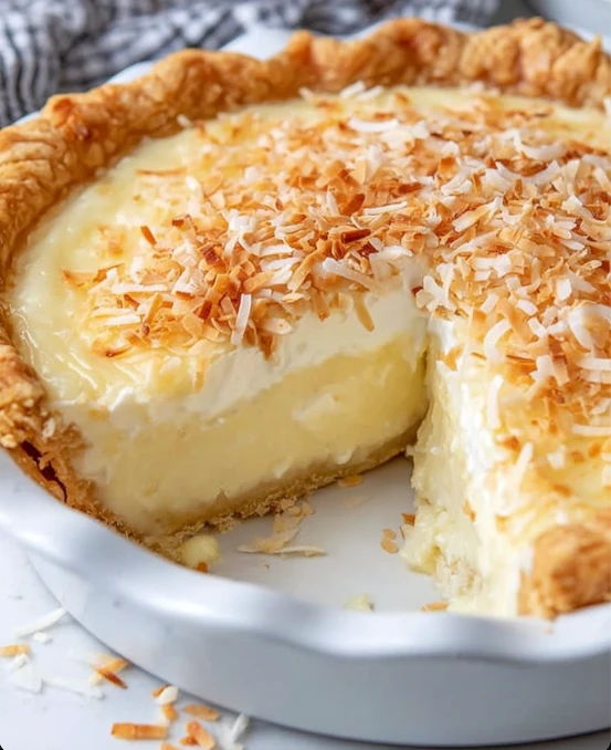 Retro Bakery Coconut Magic Custard Pie