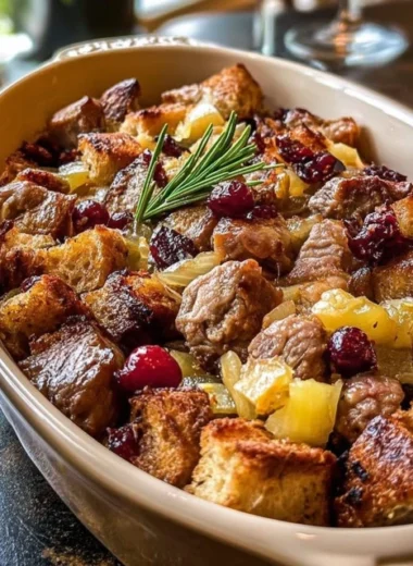 Slowcooked Pork Cranberry Casserole