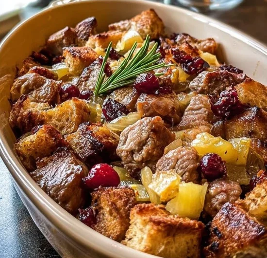 Slowcooked Pork Cranberry Casserole