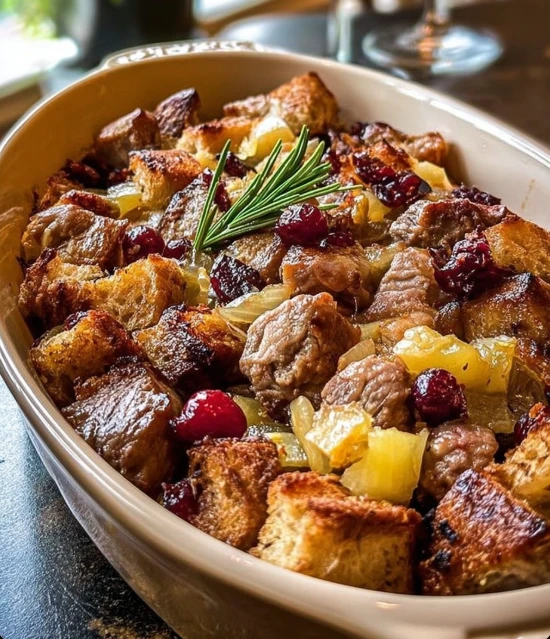 Slow-Cooked Pork and Cranberry Casserole