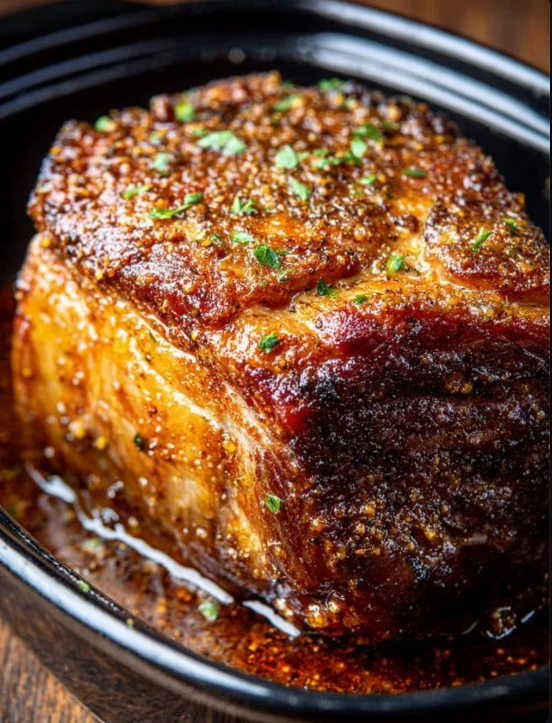 Slow Cooker 3-Ingredient Maple Mustard Pork Roast
