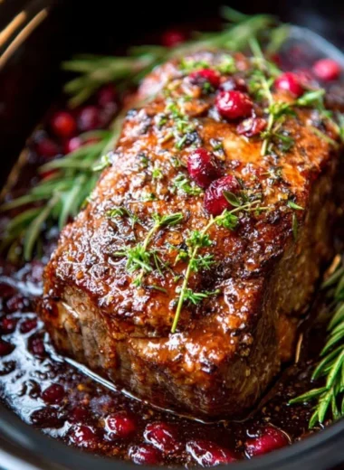 Slow Cooker 3ingredient Cranberry Pork Loin Roast