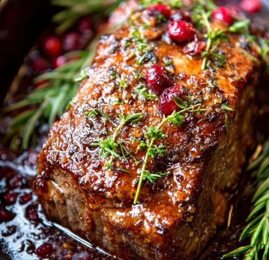 Slow Cooker 3ingredient Cranberry Pork Loin Roast