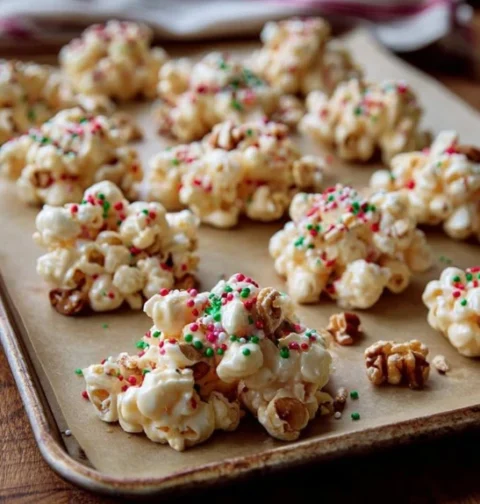 Slow Cooker 4ingredient White Chocolate Candy Clusters