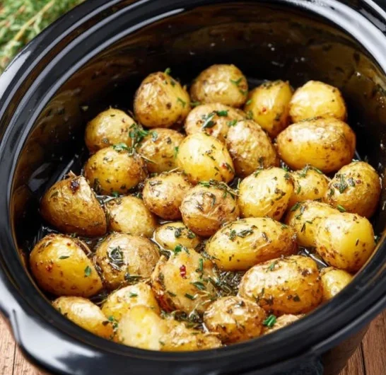Slow Cooker 4ingredient Garlic Parmesan Potatoes