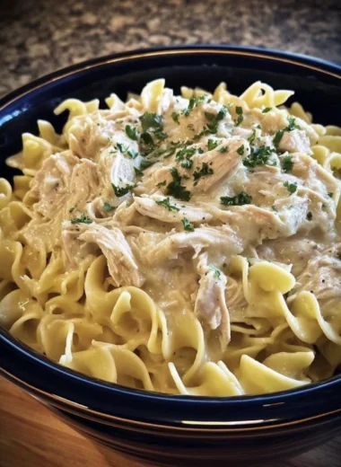 Slow Cooker Amish Chicken Noodles