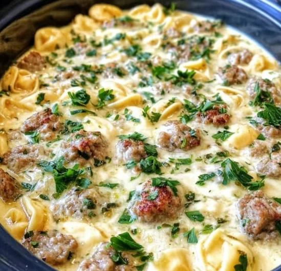 Slow Cooker Creamy Tortellini Soup Sausage