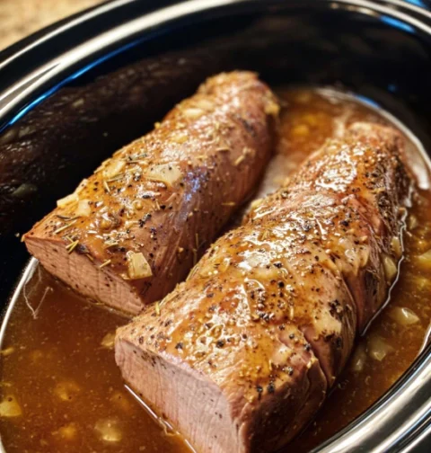 Slow Cooker Maple Dijon Pork Tenderloin