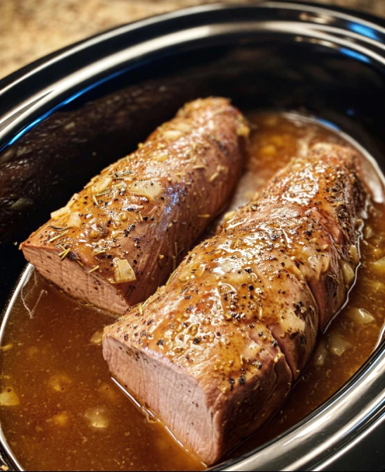 Slow Cooker Maple Dijon Pork Tenderloin