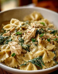 Southern Potluck Spinach & Chicken Pasta