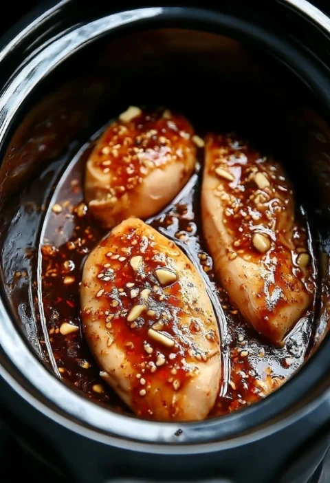 3ingredient Slow Cooker Saucy Chicken