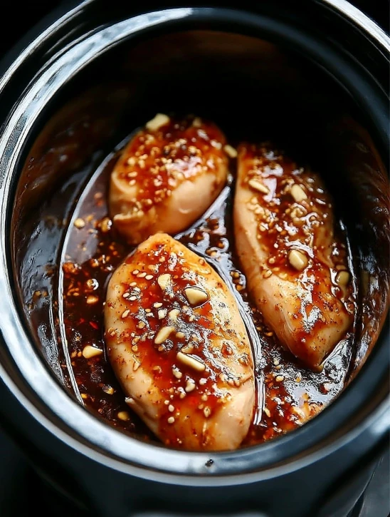 3ingredient Slow Cooker Saucy Chicken