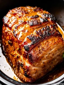 4-Ingredient Slow Cooker Honey Mustard Pork Roast
