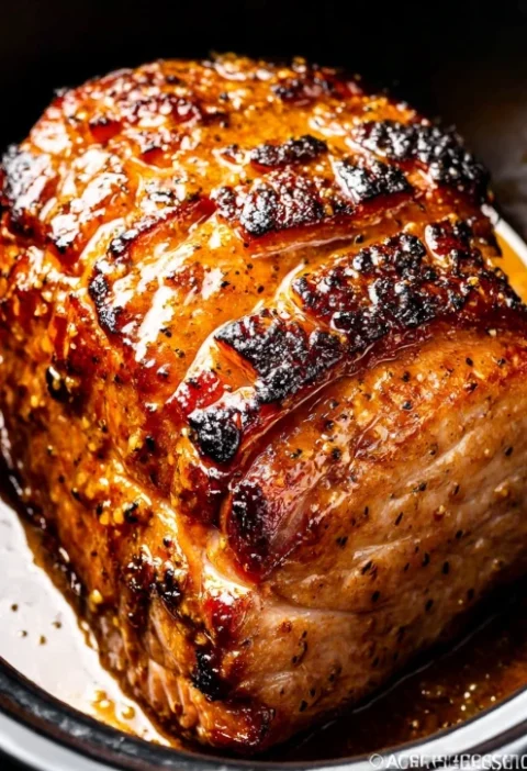 4ingredient Slow Cooker Honey Mustard Pork Roast