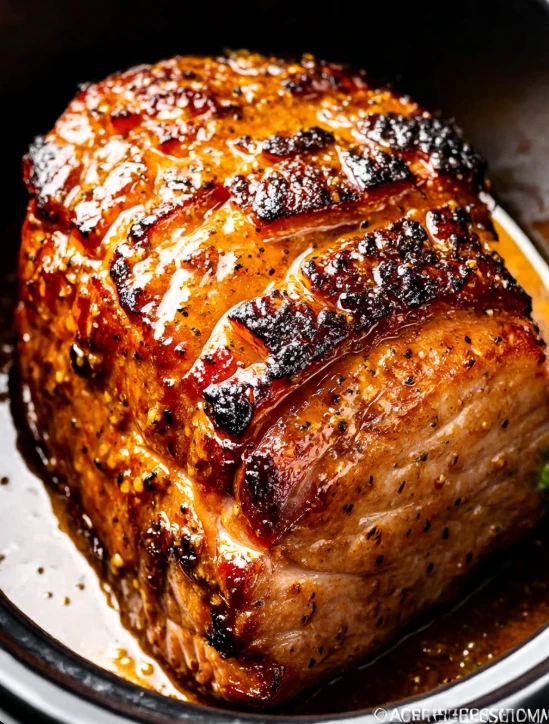 4ingredient Slow Cooker Honey Mustard Pork Roast