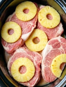 4-Ingredient Slow Cooker Pineapple Pork Chops